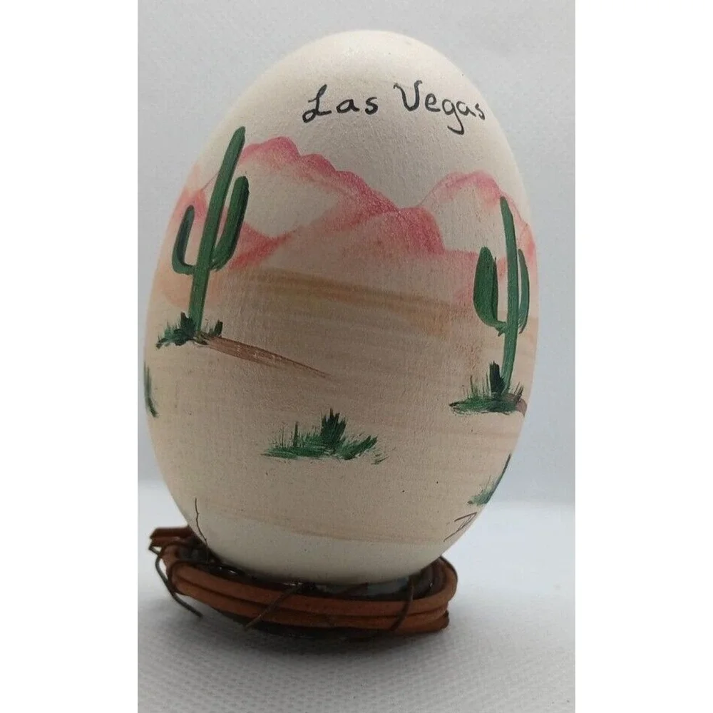 Las Vegas Egg Decoration Chips, Dice and Catus Reminder not to bet all your nest